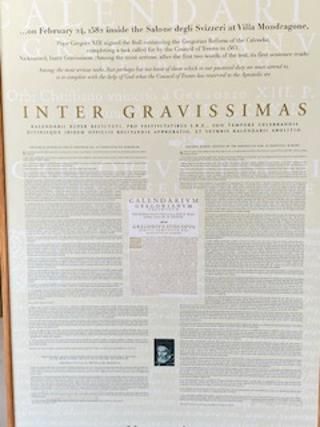 In dieser Villa wurde der gregorianische Kalender 1582 von Papst Gregor XIII als Reform des julianischen Kalenders proklamiert.