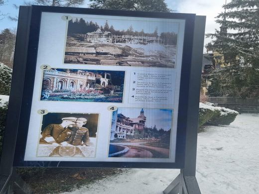 Wegweiser Schloss Peles-Sinaia-Winter in Rumänien 2024